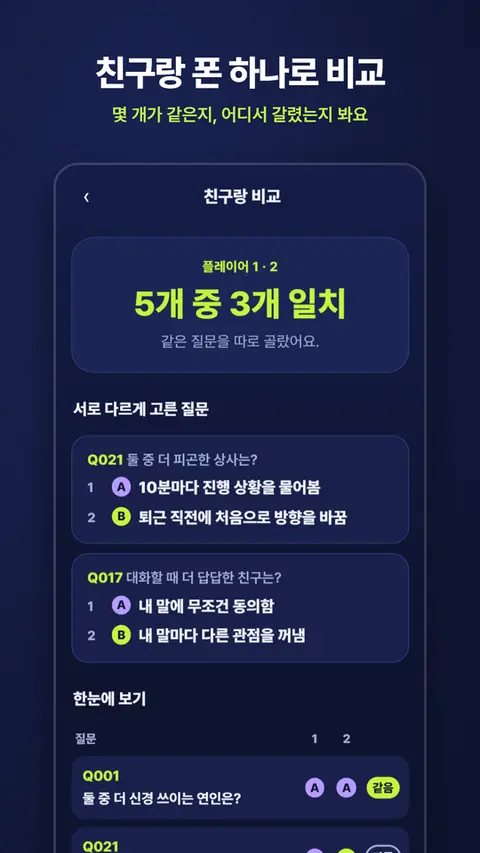 너만 그래? — 친구랑 폰 하나로 비교